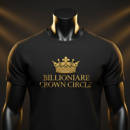 Billionaire Crown Circle Muscle Tee — Black & Gold
